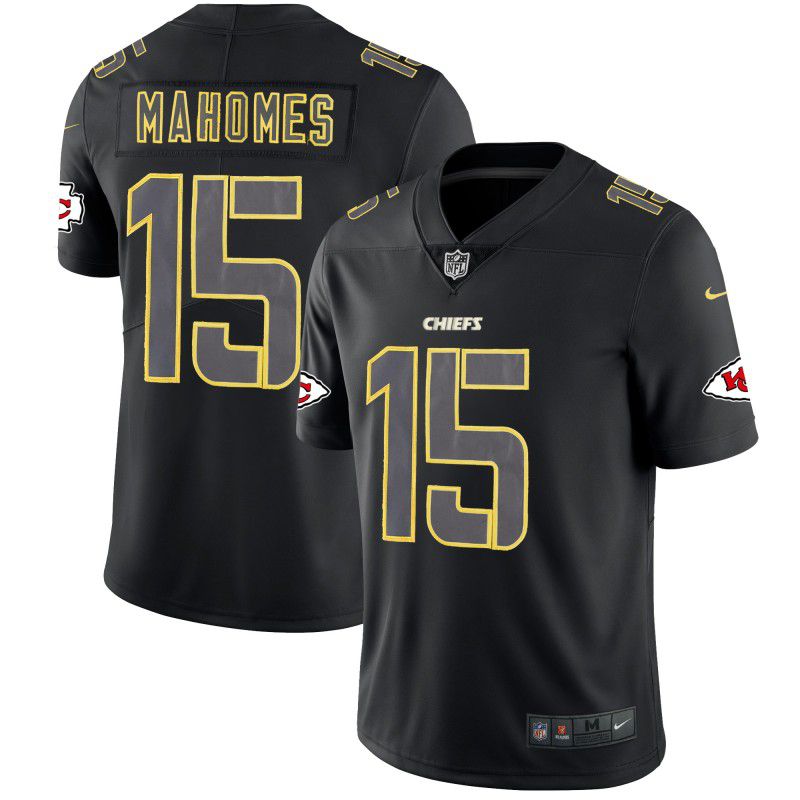 Men Kansas City Chiefs 15 Mahomes Nike Fashion Impact Black Color Rush Limited NFL Jerseys